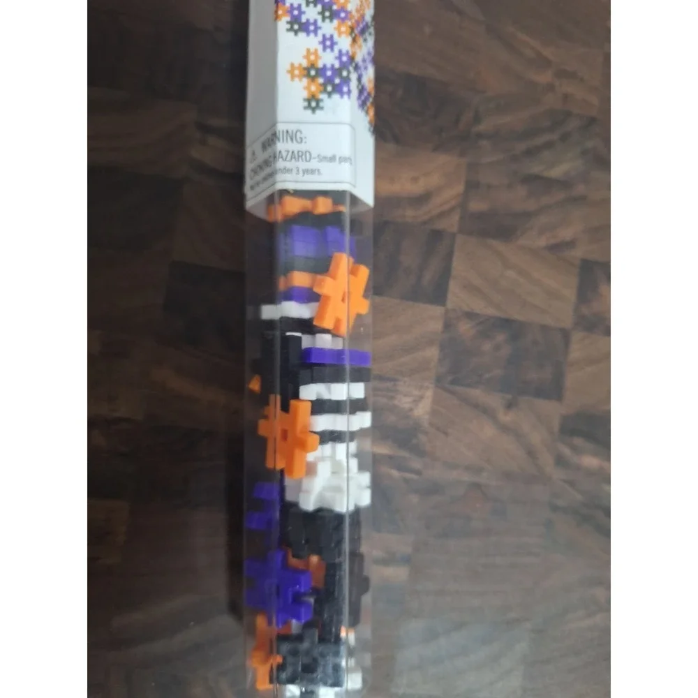 Mini Building Blocks Tube 72 Pc Halloween Colors Purple Orange Black White Set